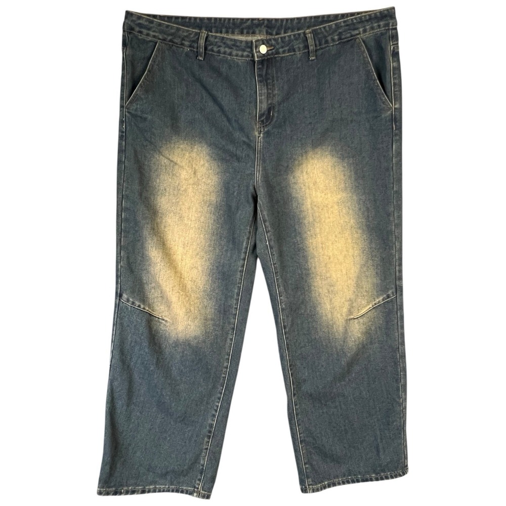 Manfinity Jeans Men 3XL Blue Denim Jeans High‎ Rise Faded Wash Classic Relaxed
